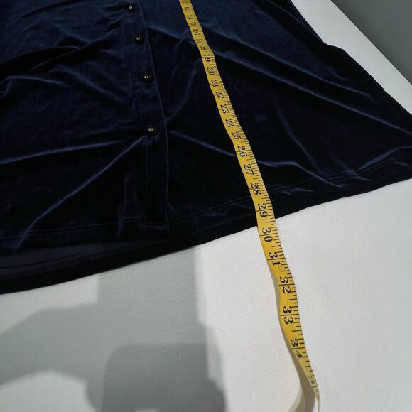 Vintage Adrian Karen Blue Velvet Pantsuit Set Sz 1X Wide Leg Elegant Party - Picture 15 of 16